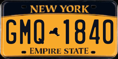 NY license plate GMQ1840
