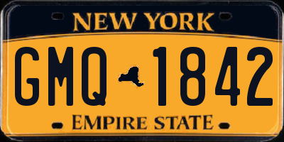 NY license plate GMQ1842