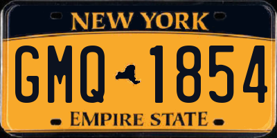NY license plate GMQ1854