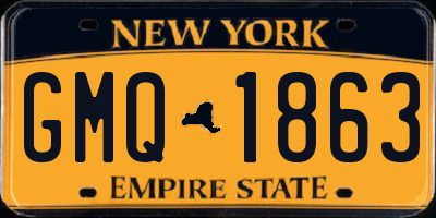 NY license plate GMQ1863