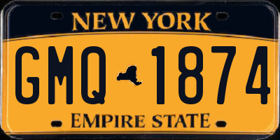 NY license plate GMQ1874