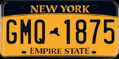 NY license plate GMQ1875