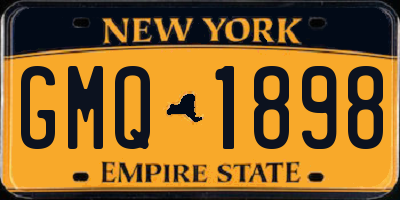 NY license plate GMQ1898