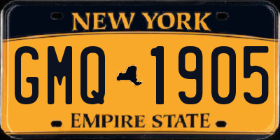 NY license plate GMQ1905
