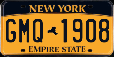 NY license plate GMQ1908