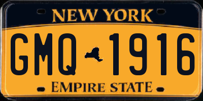 NY license plate GMQ1916