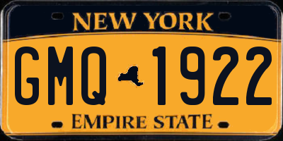 NY license plate GMQ1922