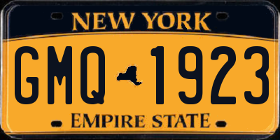 NY license plate GMQ1923