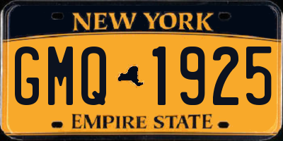 NY license plate GMQ1925