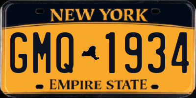 NY license plate GMQ1934
