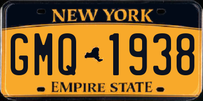 NY license plate GMQ1938