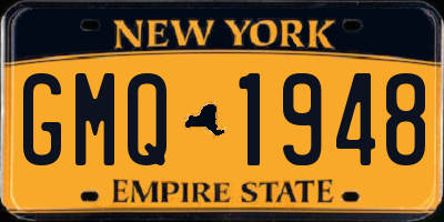 NY license plate GMQ1948