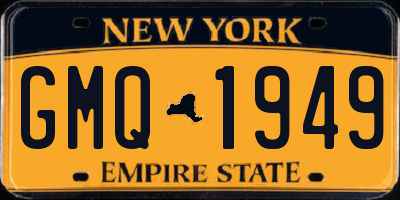 NY license plate GMQ1949
