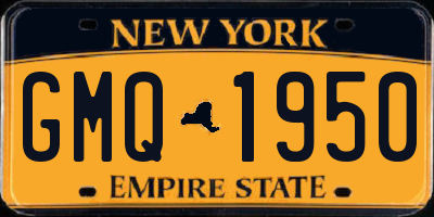 NY license plate GMQ1950