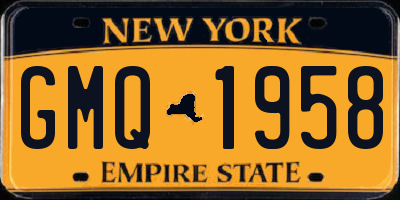 NY license plate GMQ1958