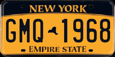 NY license plate GMQ1968