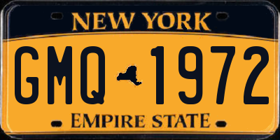 NY license plate GMQ1972