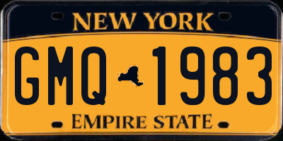 NY license plate GMQ1983