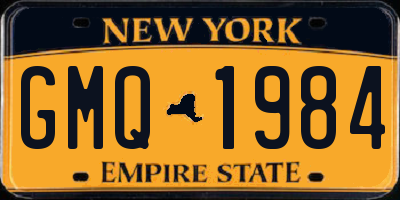 NY license plate GMQ1984