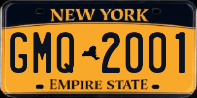 NY license plate GMQ2001