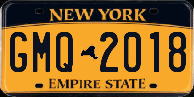 NY license plate GMQ2018