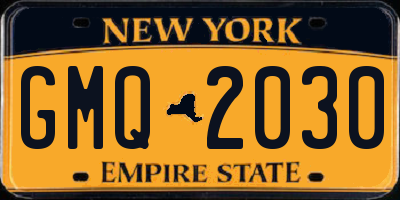 NY license plate GMQ2030