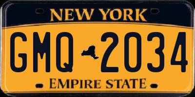 NY license plate GMQ2034
