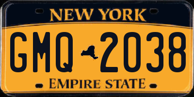 NY license plate GMQ2038