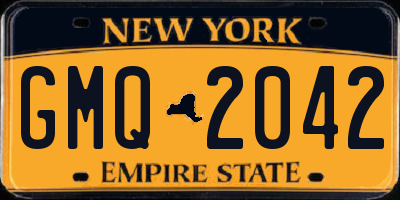 NY license plate GMQ2042