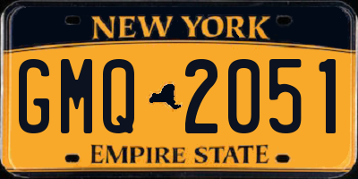 NY license plate GMQ2051