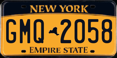 NY license plate GMQ2058