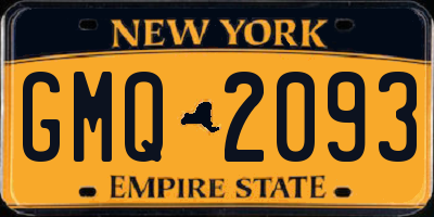 NY license plate GMQ2093