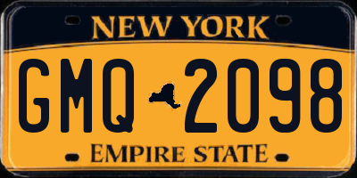 NY license plate GMQ2098