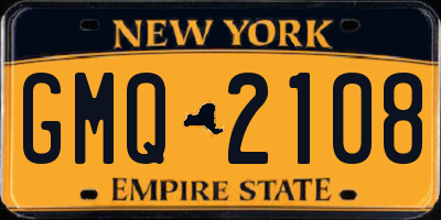 NY license plate GMQ2108