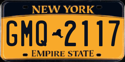 NY license plate GMQ2117