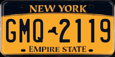 NY license plate GMQ2119