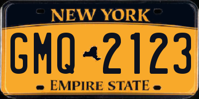 NY license plate GMQ2123