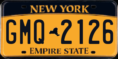 NY license plate GMQ2126