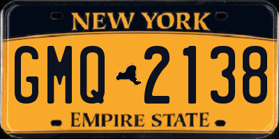 NY license plate GMQ2138