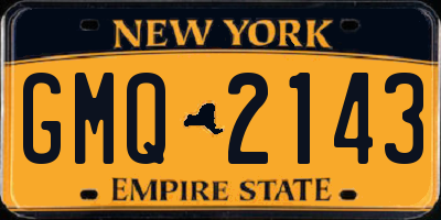 NY license plate GMQ2143