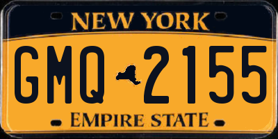 NY license plate GMQ2155