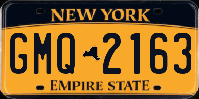 NY license plate GMQ2163