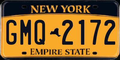 NY license plate GMQ2172