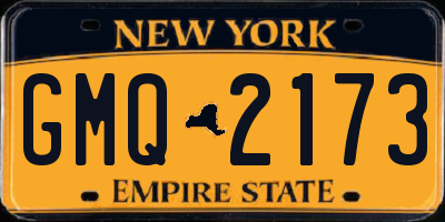 NY license plate GMQ2173
