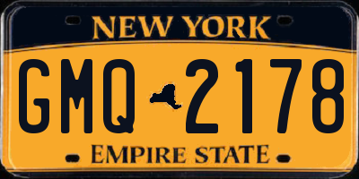 NY license plate GMQ2178