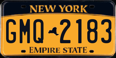 NY license plate GMQ2183