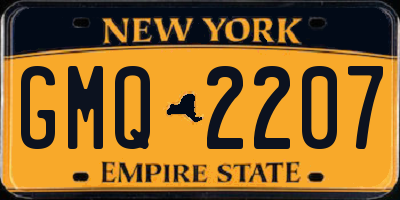 NY license plate GMQ2207