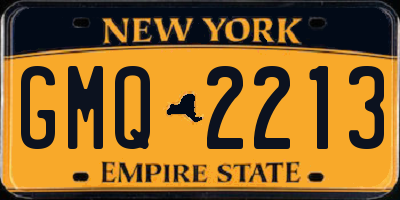 NY license plate GMQ2213