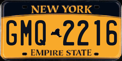 NY license plate GMQ2216