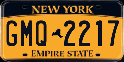 NY license plate GMQ2217